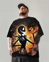 T-shirt à manches courtes pour homme avec tête de mort d'Halloween